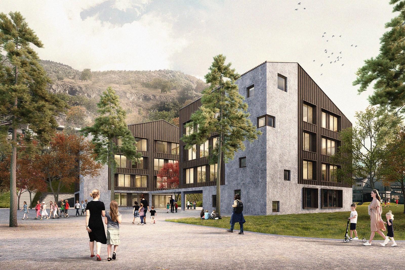 «Gemelli Diversi» Gemeinsam am Walserdorf Lalden weiterbauen — eine Architektur des Lokalen, Wettbewerb für ein Dorfschulhaus, 2022.